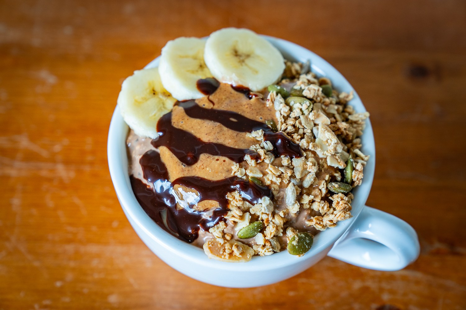 Breakfast bowl with banana