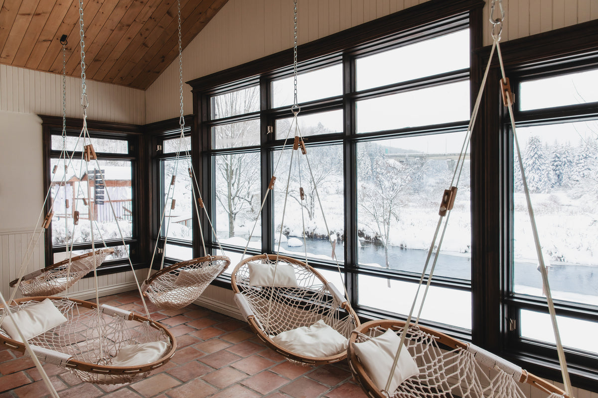 Quiet indoor relaxation room in winter