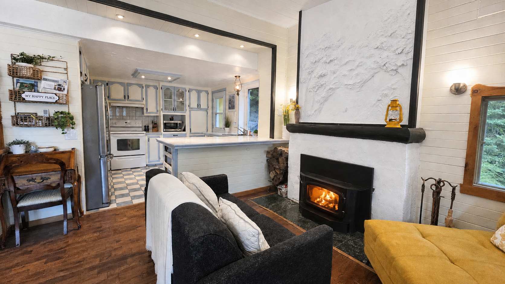 Salon, foyer et cuisine